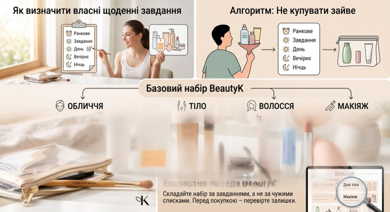 Базовий набір косметики на щодень: як розподілити засоби за завданнями